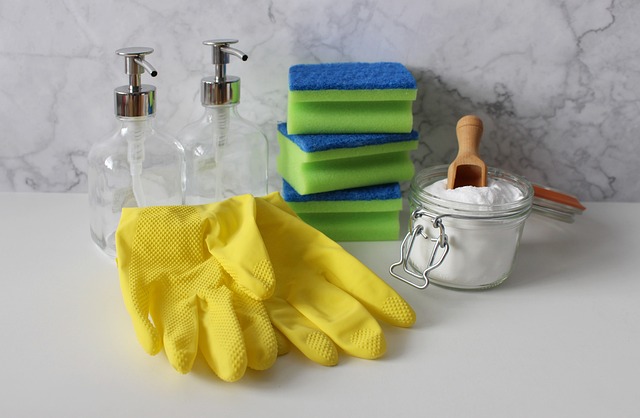 Gloves and cleaning supplies