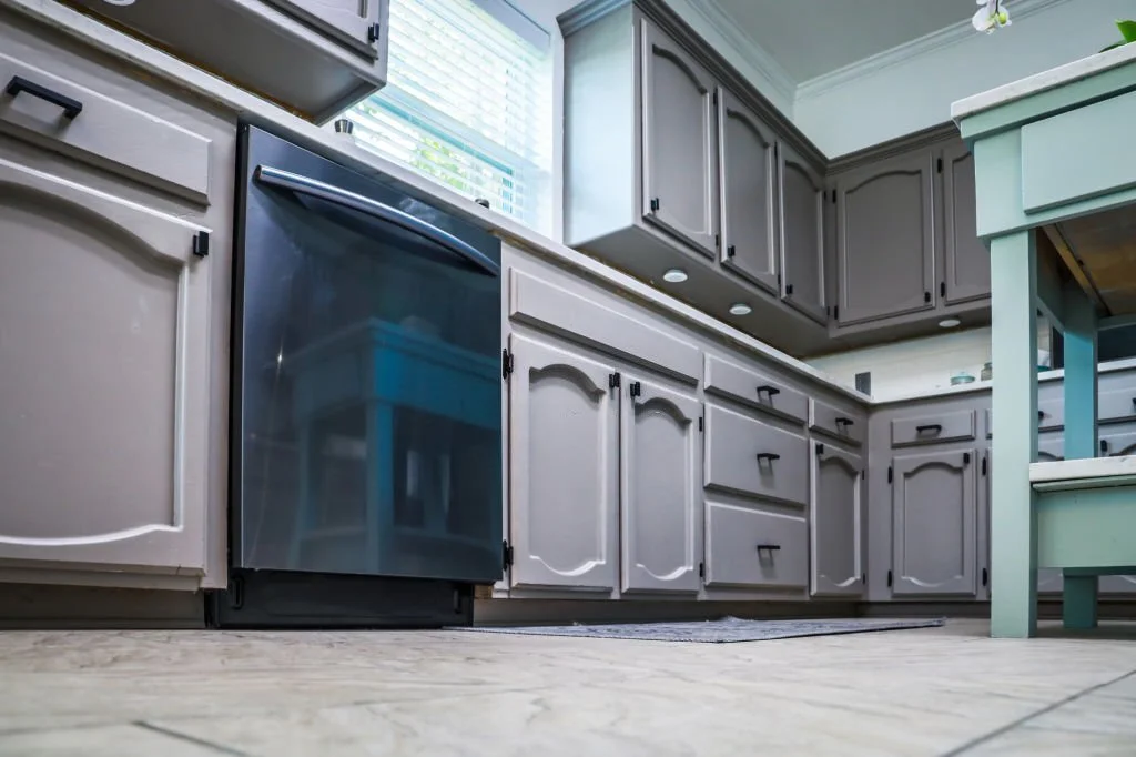 painted gray cabinets